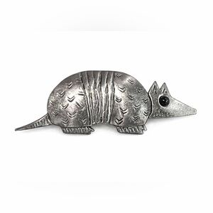 Vintage JJ 1988 Armadillo Brooch – Jonette Jewelry Pewter Animal Pin